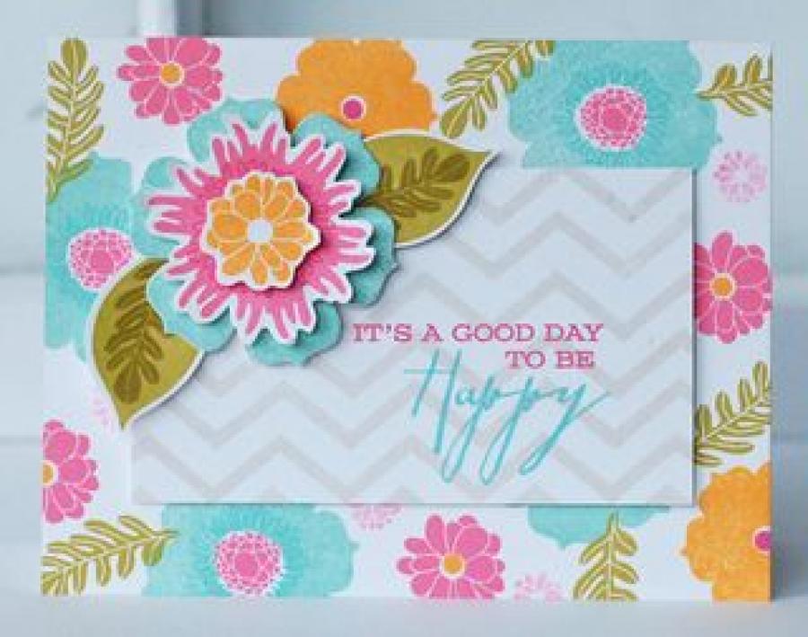 Papertrey Ink - Happiness In Bloom Leaves Die