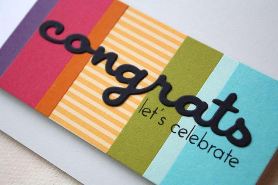 Papertrey Ink - Wonderful Words: Congrats Die