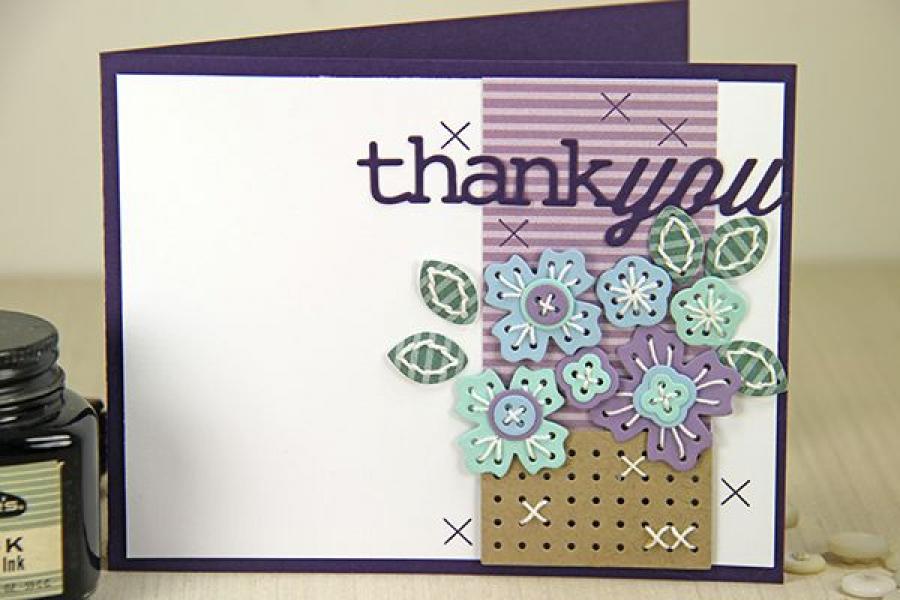 Papertrey Ink - Sewing Staples: Floral Cluster Die Collection (set of 2)