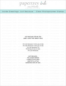 Inside Greetings: Just Because Mini Stamp Set