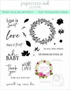 Wreath Favor Box Sentiments Stamp Set