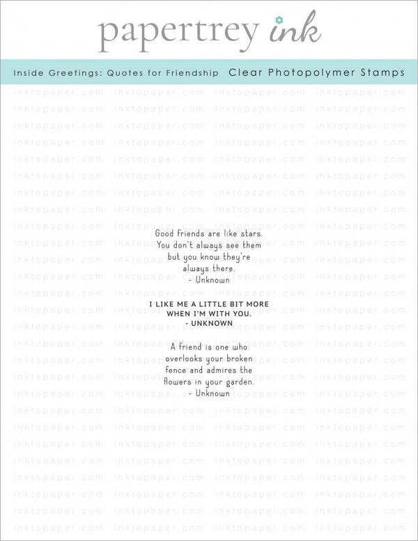 Inside Greetings: Quotes for Friendship Mini Stamp Set