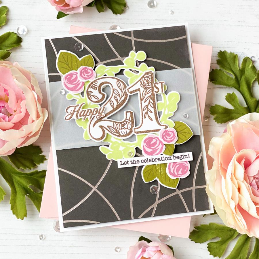 Fancy Floral Numbers Stamp Set