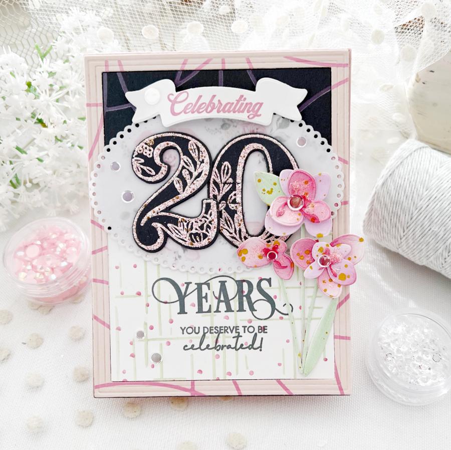 Fancy Floral Numbers Stamp Set