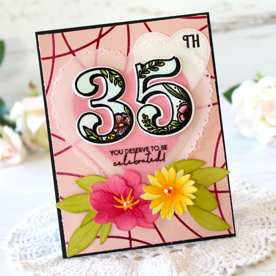 Fancy Floral Numbers Stamp Set