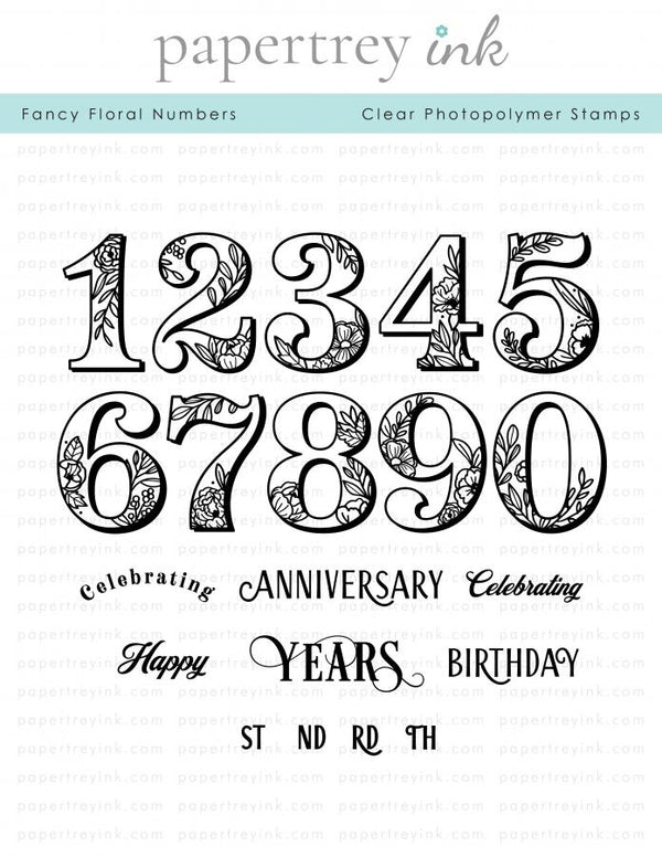 Fancy Floral Numbers Stamp Set