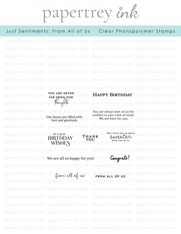 Just Sentiments: From All of Us Mini Stamp Set