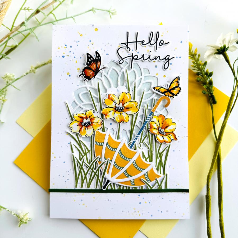 Flutter and Flowers Stamp Set