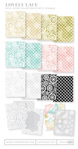 Lovely Lace Patterned Paper Collection (34 sheets)