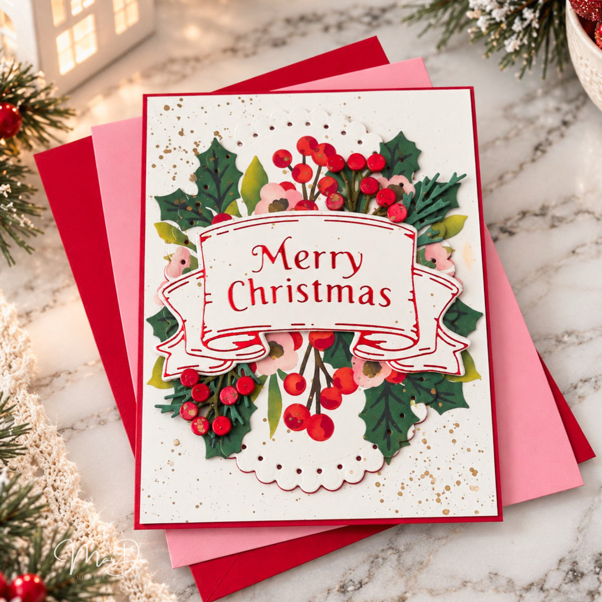Merry Christmas Banner Stencil Collection (set of 7)