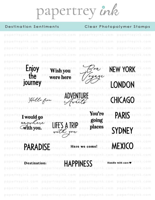 Destination Sentiments Stamp Set