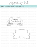 Merry Christmas Banner Press Plate + Coordinating Die