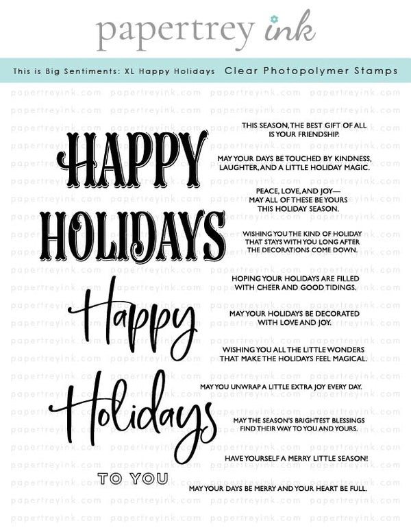 This is Big Sentiments: XL Happy Holidays Stamp Set