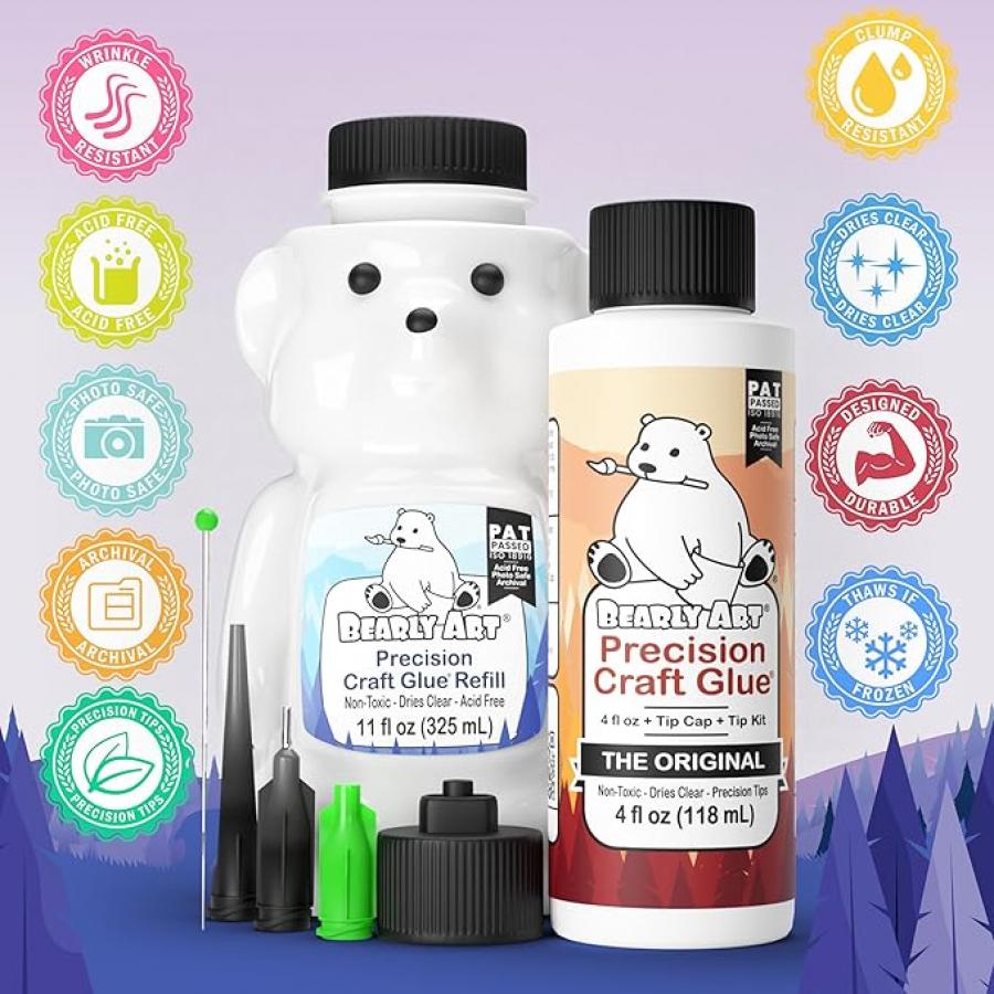 Bearly Art Precision Craft Glue - THE BUNDLE