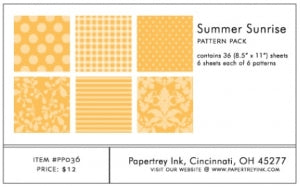 Summer Sunrise Pattern Pack (36 sheets)