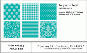 Tropical Teal Pattern Pack (36 Sheets)