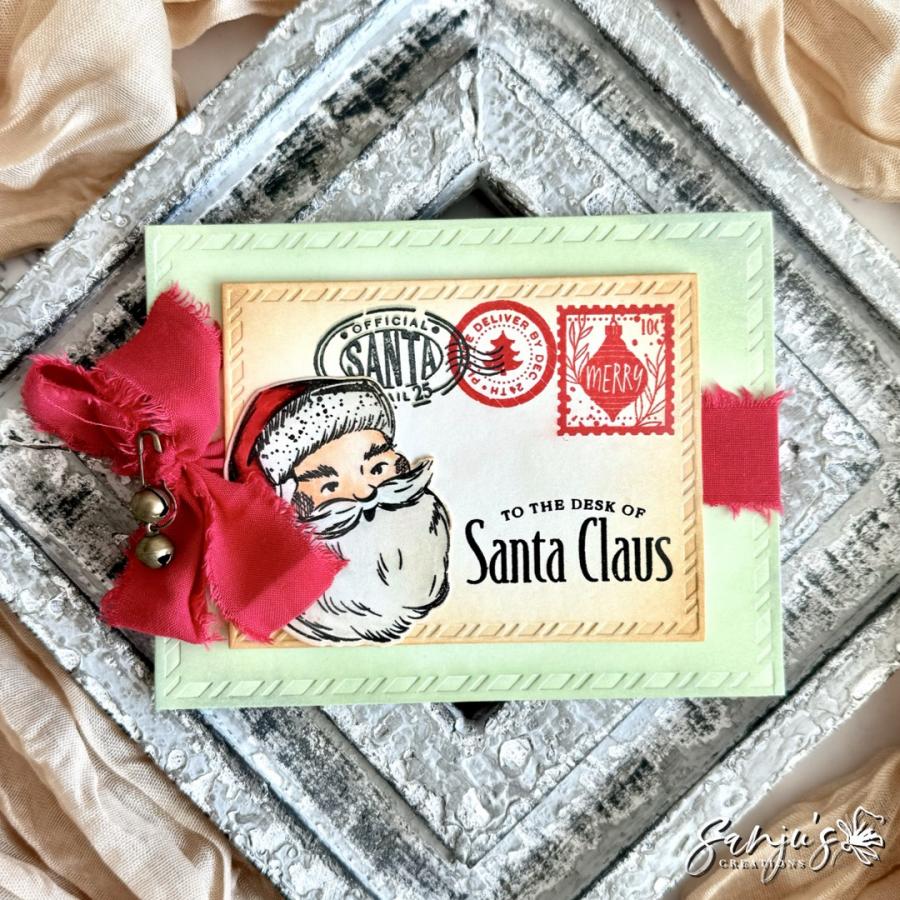 North Pole Mail: Candy Cane Frame Post Card Die