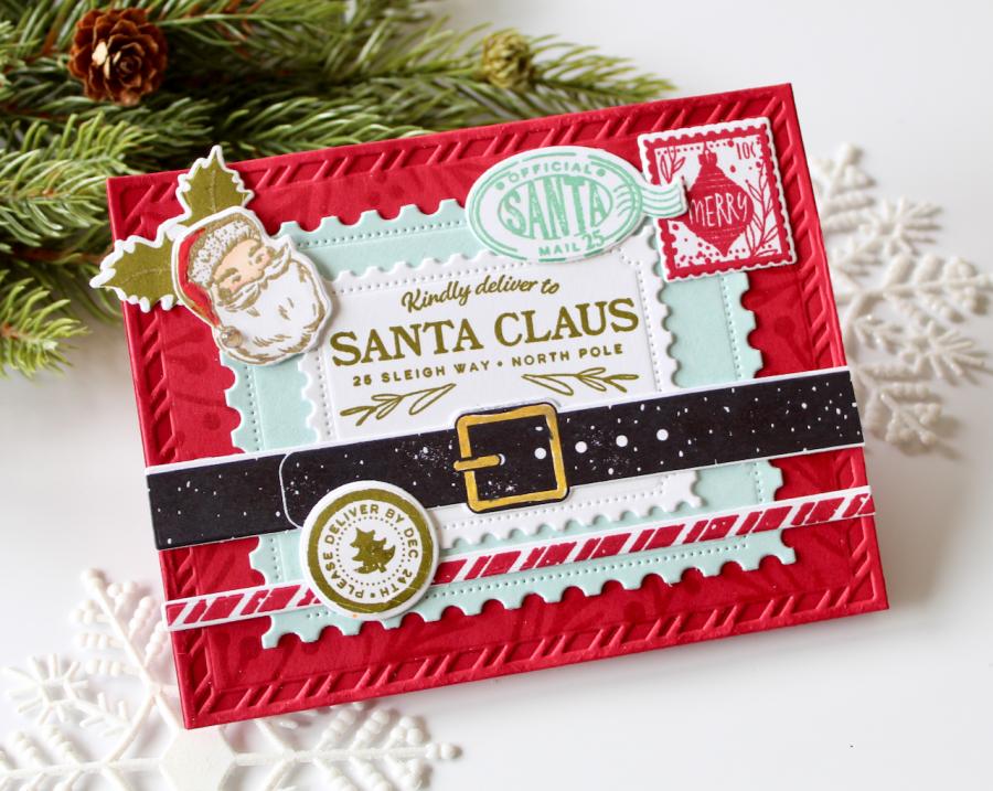 North Pole Mail: Postage Stamp Frame Post Card Die