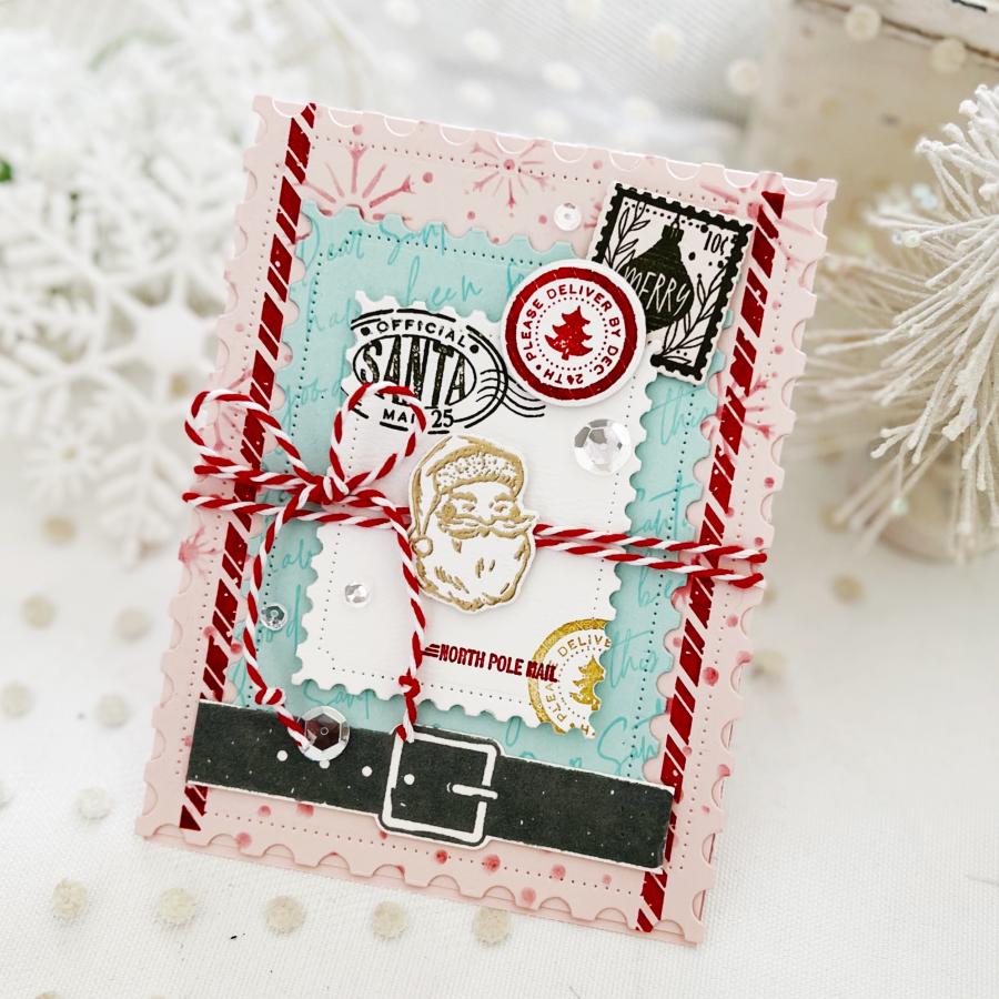 North Pole Mail: Postage Stamp Frame Post Card Die