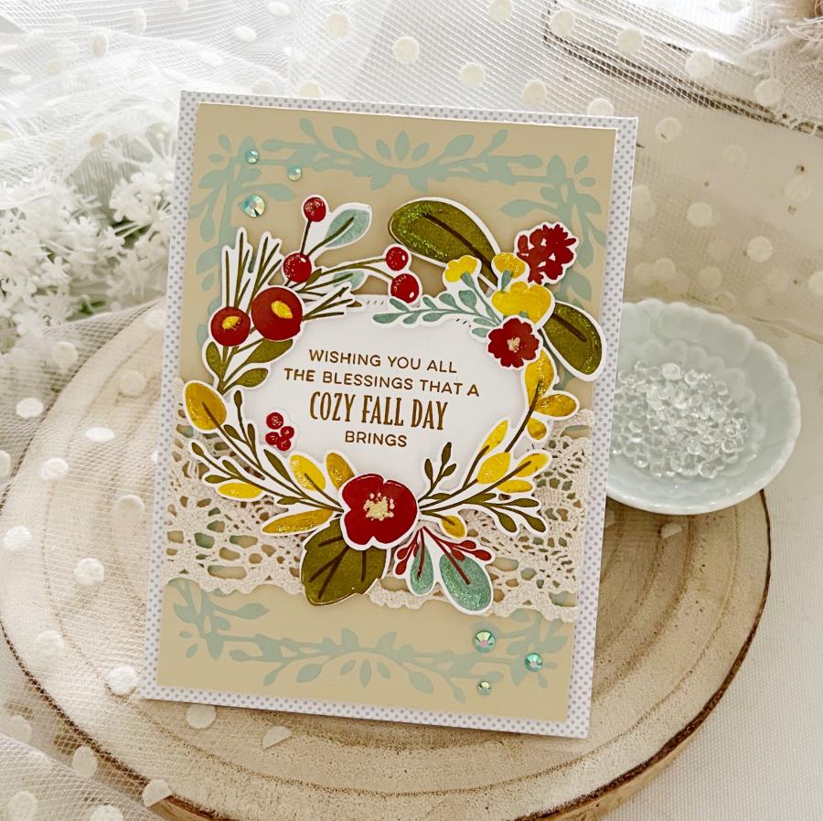 Exquisite Leaf Frame Hot Foil Plate