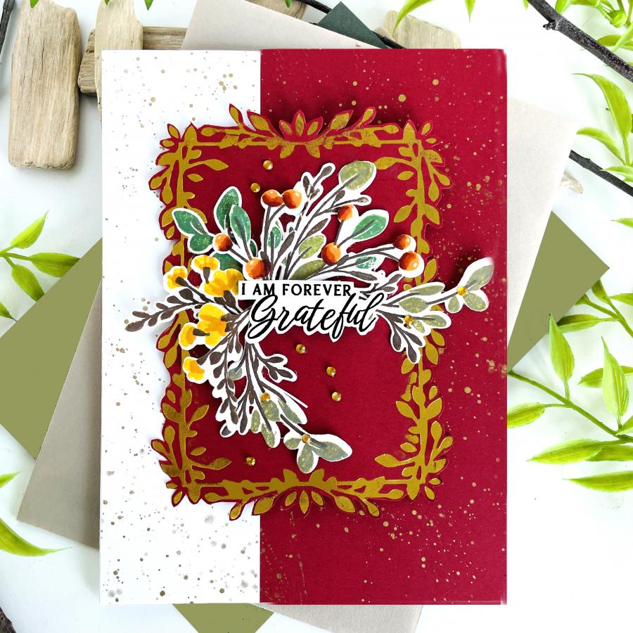 Exquisite Leaf Frame Hot Foil Plate