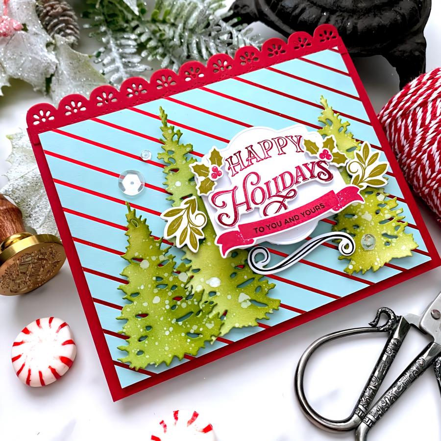 Diagonal Stripes Hot Foil Plate