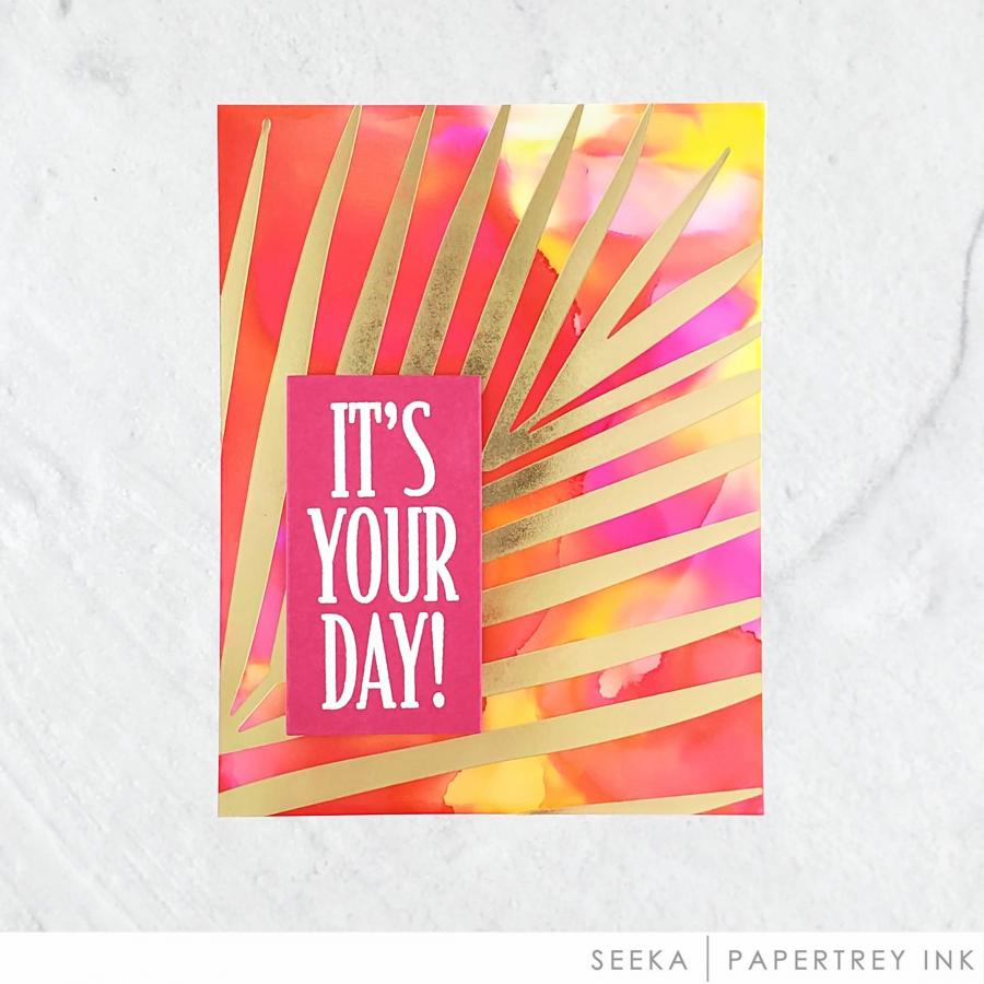 Tropical Frond Hot Foil Plate