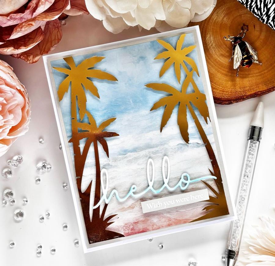 Through the Palms Hot Foil Plate