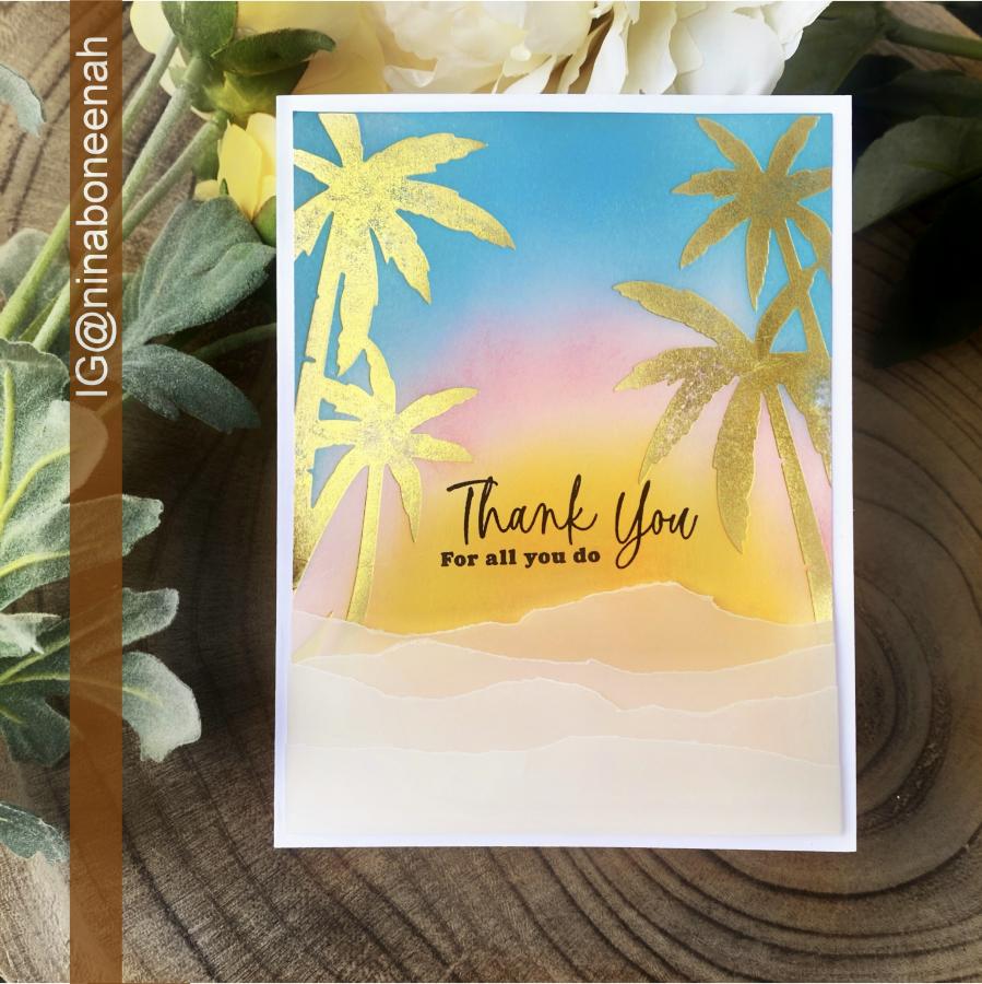 Through the Palms Hot Foil Plate
