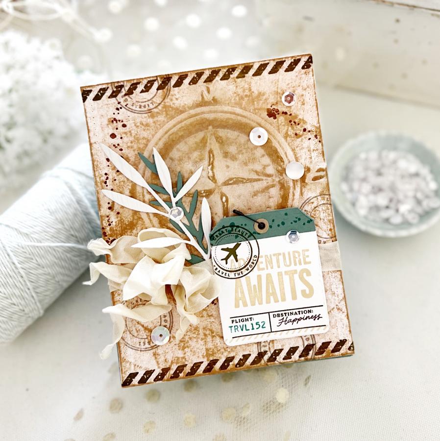 Adventure Away Compass Hot Foil Plate