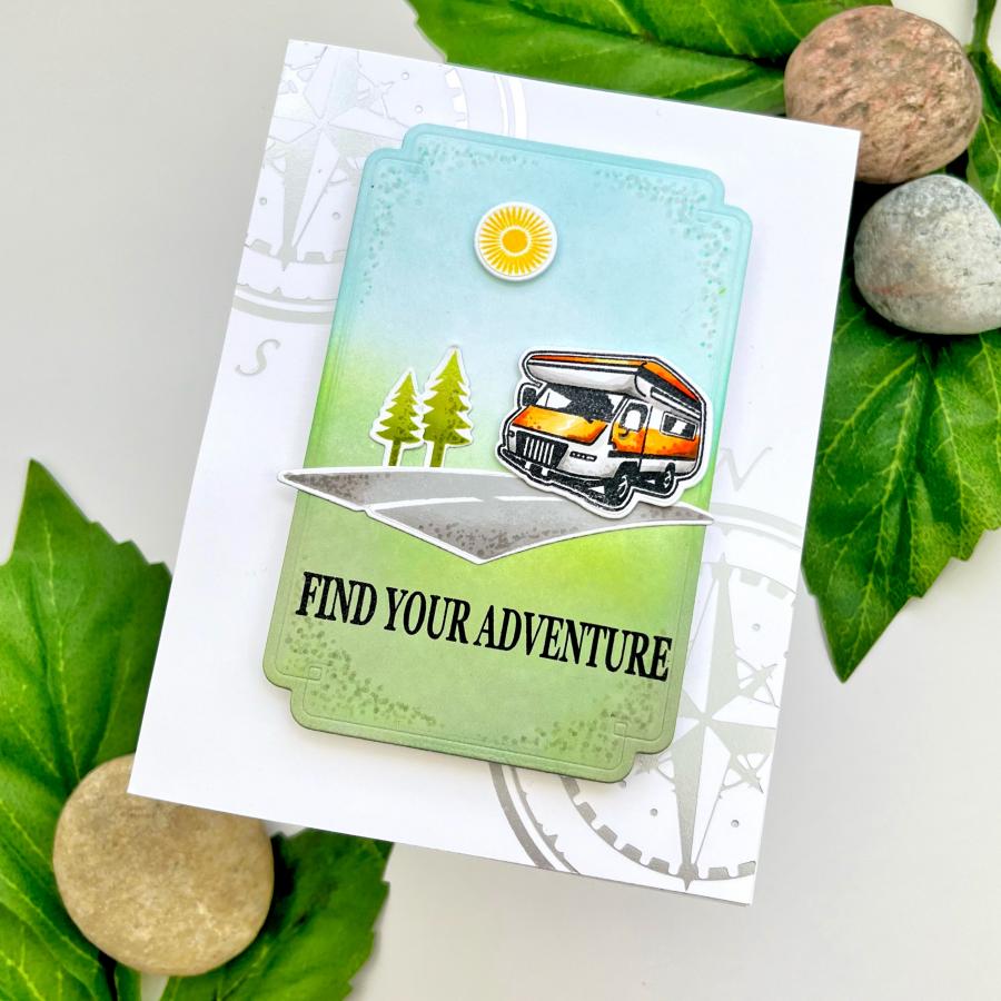 Adventure Away Compass Hot Foil Plate