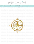 Adventure Away Compass Hot Foil Plate