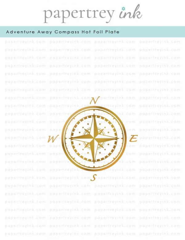 Adventure Away Compass Hot Foil Plate