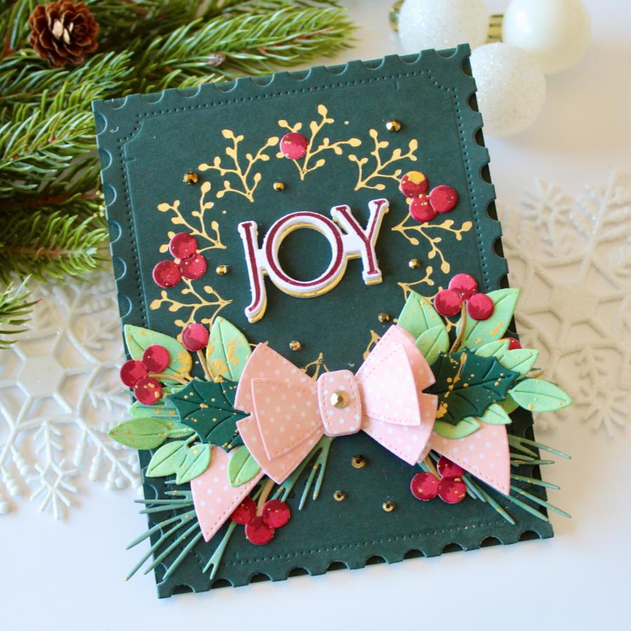 Christmas Laurel Hot Foil Plate