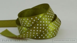 Ripe Avocado 5/8" Satin Dots Ribbon (5 yards)