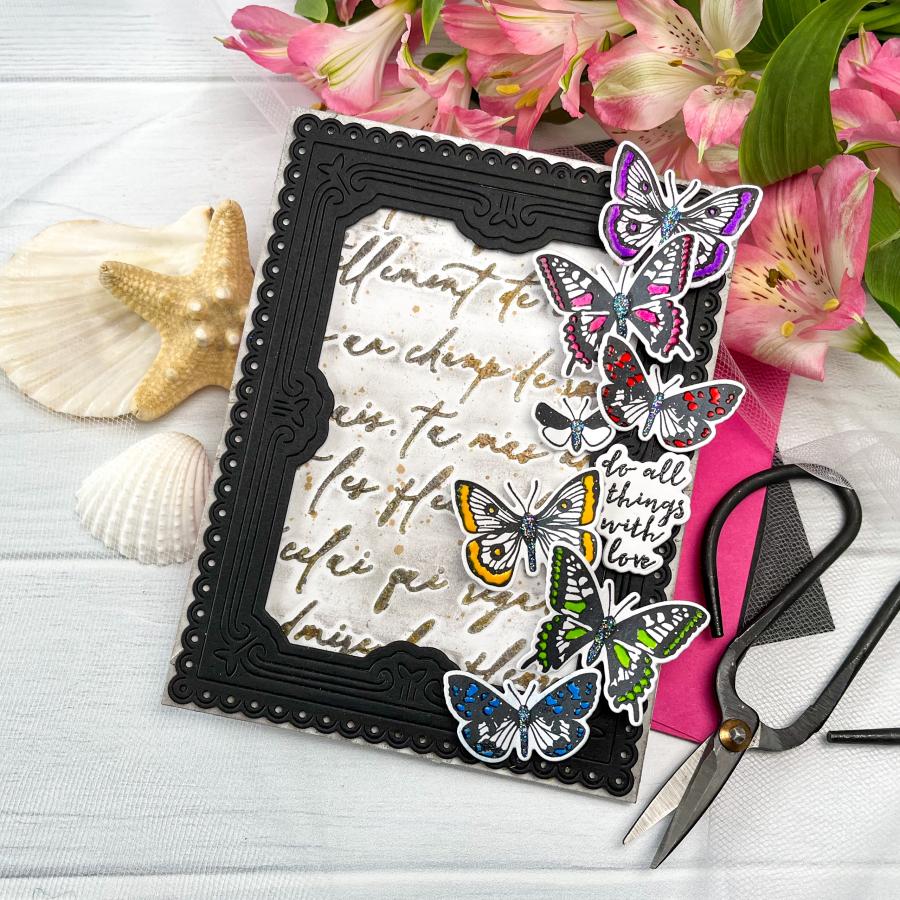 Script Background Stencil Collection (set of 2)