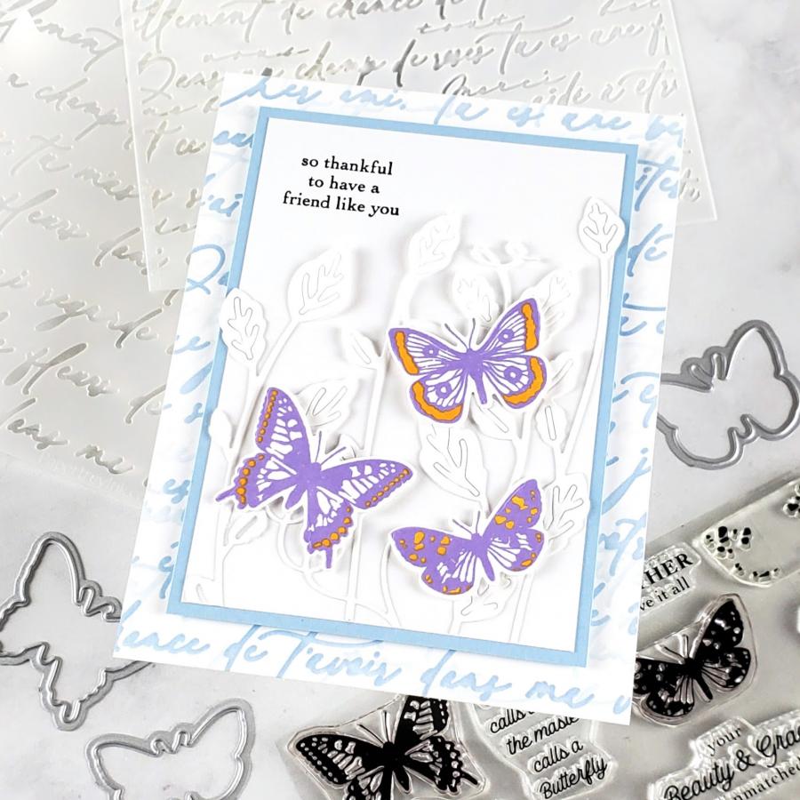 Script Background Stencil Collection (set of 2)
