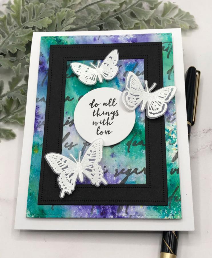 Script Background Stencil Collection (set of 2)